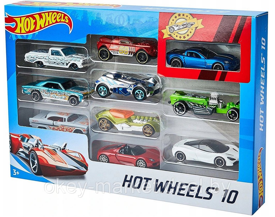 Набор машинок Mattel Hot Wheels, базовая, 10 шт - фото 3 - id-p189130956