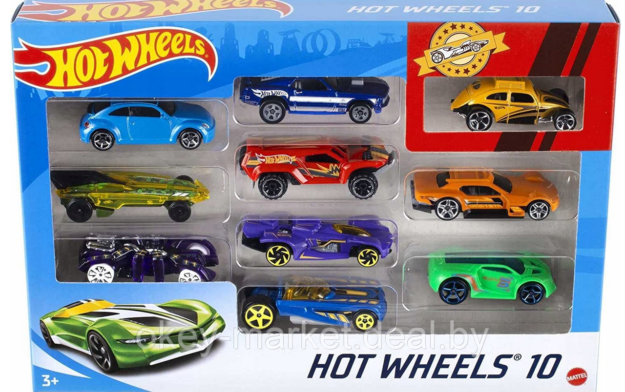 Набор машинок Mattel Hot Wheels, базовая, 10 шт - фото 2 - id-p189130956