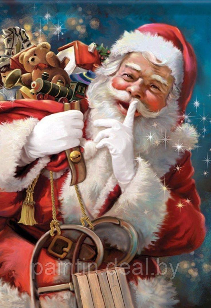 Рисование по номерам "Санта с подарками" картина