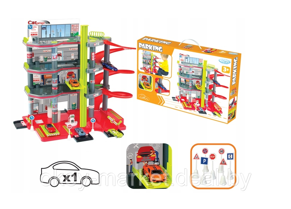 Детский игровой набор - Парковка 4 уровня + машинка - фото 5 - id-p189148414