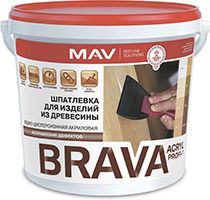 Шпатлевка BRAVA ACRYL PROFI-1 для изд. из древесины сосна 1,0 л (1,3 кг)