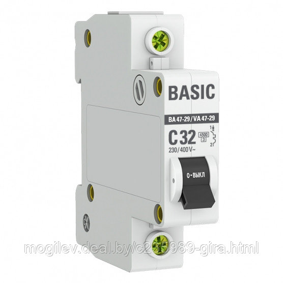 Автоматический выключатель 1P 32А (C) 4,5kA Basic - фото 1 - id-p189157358