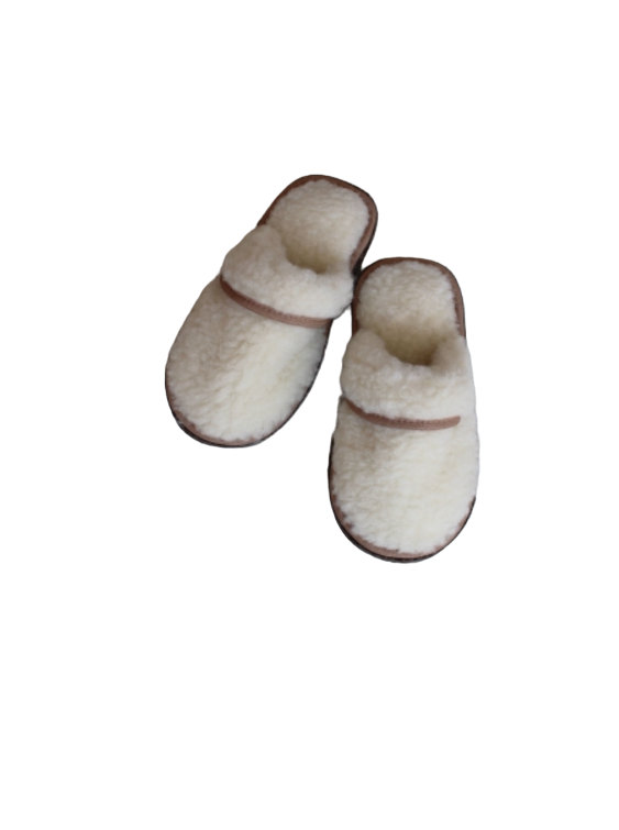 Обувь домашняя тапки (пантолеты) из натуральной овечьей шерсти 39-40, Белый - фото 1 - id-p189162865