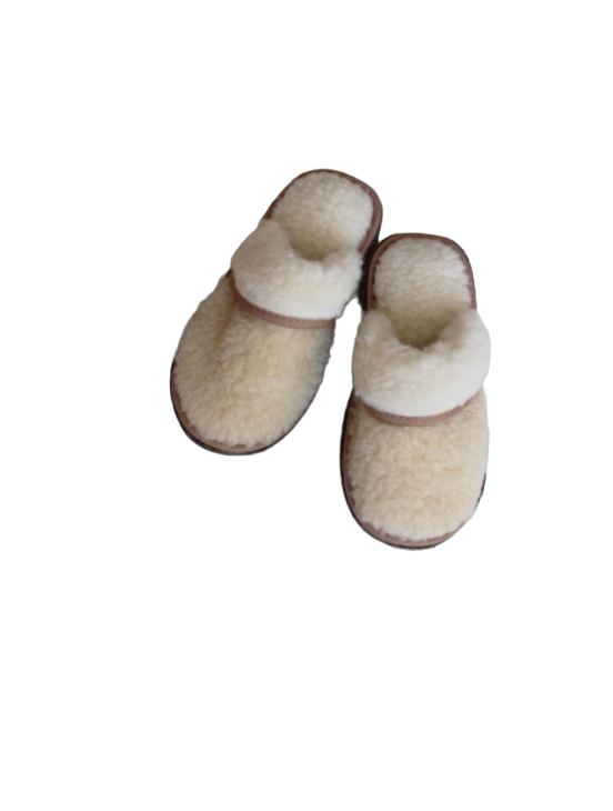 Обувь домашняя тапки (пантолеты) из натуральной овечьей шерсти 43-44, Бежевый - фото 1 - id-p189162886
