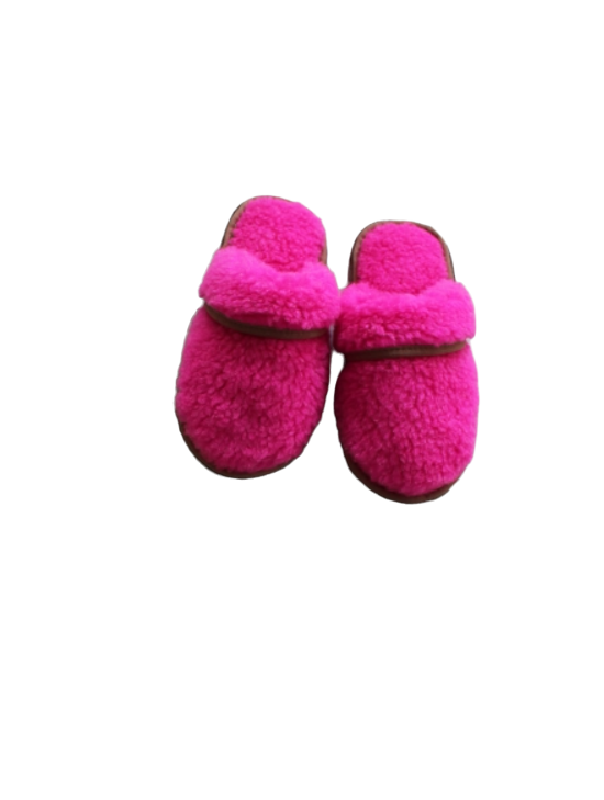Обувь домашняя тапки (пантолеты) из натуральной овечьей шерсти 37-38, Фуксия - фото 1 - id-p189162858