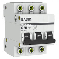 Автоматический выключатель 3P 20А (C) 4,5kA Basic