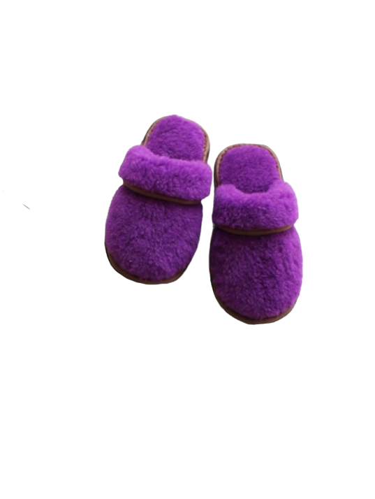 Обувь домашняя тапки (пантолеты) из натуральной овечьей шерсти 43-44, Фиолетовый - фото 1 - id-p189162889