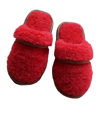 Обувь домашняя тапки (пантолеты) из натуральной овечьей шерсти 45-46, Коралловый - фото 1 - id-p189162902