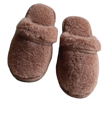 Обувь домашняя тапки (пантолеты) из натуральной овечьей шерсти 45-46, Светло-коричневый