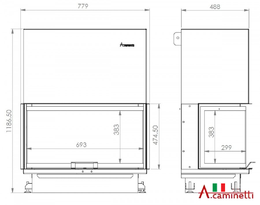 Каминная топка A.caminetti CRYSTAL 80 ECO - фото 2 - id-p189168046