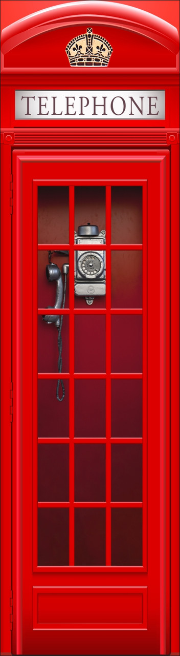Наклейка на холодильник "Английская телефонная будка" классического красного цвета - фото 3 - id-p7203727