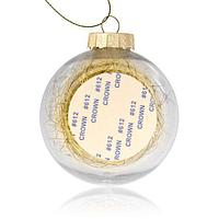 Шар елочный ПЛАСТИКОВЫЙ для сублимации (золотой дождик) D80мм