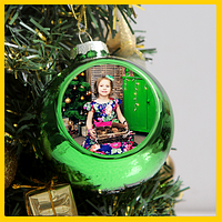 Шар елочный стекло или пластик(зеленый) для сублимации