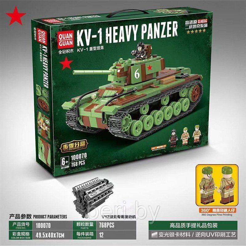 100070 Конструктор Quanguan "Тяжелый танк КВ-1", 768 деталей, аналог LEGO - фото 6 - id-p189037659