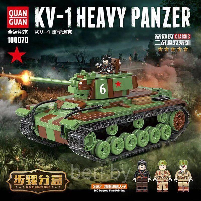 100070 Конструктор Quanguan "Тяжелый танк КВ-1", 768 деталей, аналог LEGO - фото 5 - id-p189037659