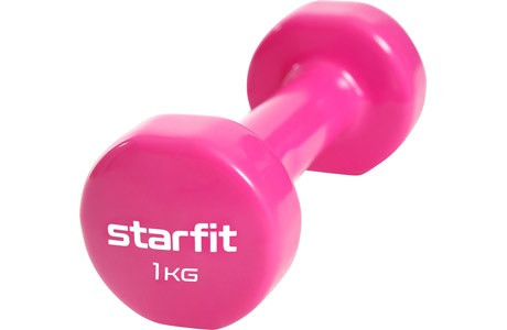 Гантели виниловые 1 кг x 2, STARFIT (розовый) DB-101-1-PI - фото 1 - id-p189173773