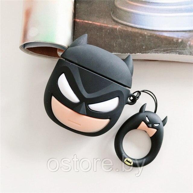 Чехол для наушников Batman Бэтмен. Airpods 2 1 мягкий силиконовый защитный кейс чехлы. Бетмен DC