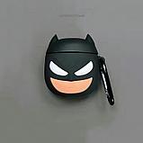 Чехол для наушников Batman Бэтмен. Airpods 2 1 мягкий силиконовый защитный кейс чехлы. Бетмен DC, фото 2