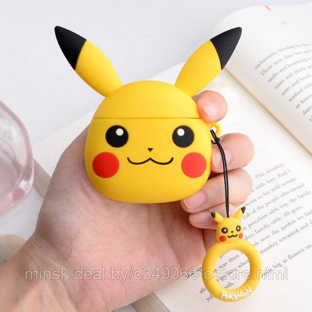 Чехол для наушников Pikachu Пикачу. Airpods 2 1 мягкий силиконовый защитный кейс чехлы. Пика Чу Pika Chu