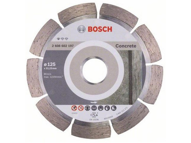 Алмазный круг 125х22 мм по бетону сегмент. STANDARD FOR CONCRETE BOSCH ( сухая резка) - фото 1 - id-p189197793