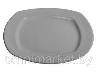 Тарелка обеденная керамическая, 275 мм, квадратная, серия Измир, серая, PERFECTO LINEA (Супер цена!)