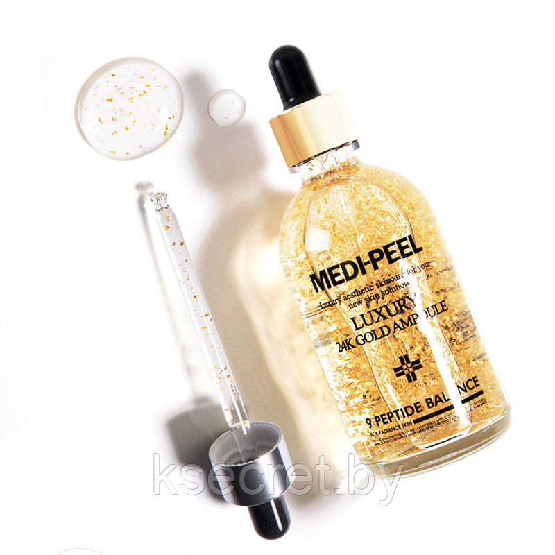 Ампульная сыворотка с золотом для эластичности кожи MEDI-PEEL Luxury 24K Gold Ampoule, 100 мл - фото 4 - id-p189281153