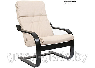 Кресло "Сайма", шпон каркаса - венге, обивка-ткань  Basic vanila.
