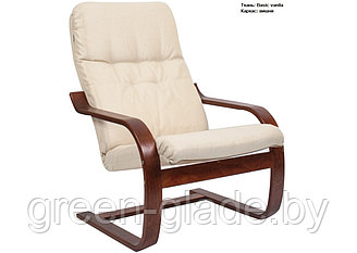Кресло "Сайма", шпон каркаса - вишня, обивка-ткань Basic vanila.
