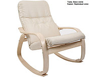 Кресло-качалка "Сайма", шпон каркаса - березовый, обивка-ткань Basic vanila.