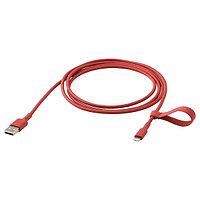IKEA/ ЛИЛЛЬХУЛЬТ USB-A провод для айфона, красный,1,5 м