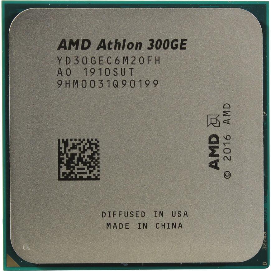 Процессор Socket-AM4 AMD Athlon 300GE (YD30GEC6M2OFH) 2C/4T 3.4GHz 1+4MB 35W Radeon Vega 3 (1100MHz) OEM