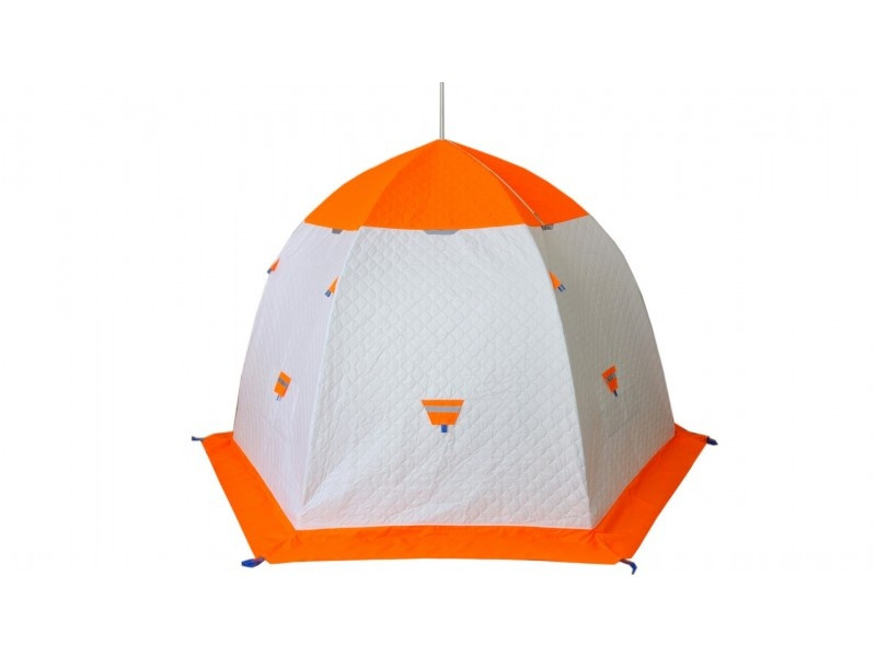 Зимняя палатка "Пингвин Зонт 2 Термолайт" Люкс (3-сл) бело-оранжевый - фото 6 - id-p189291842