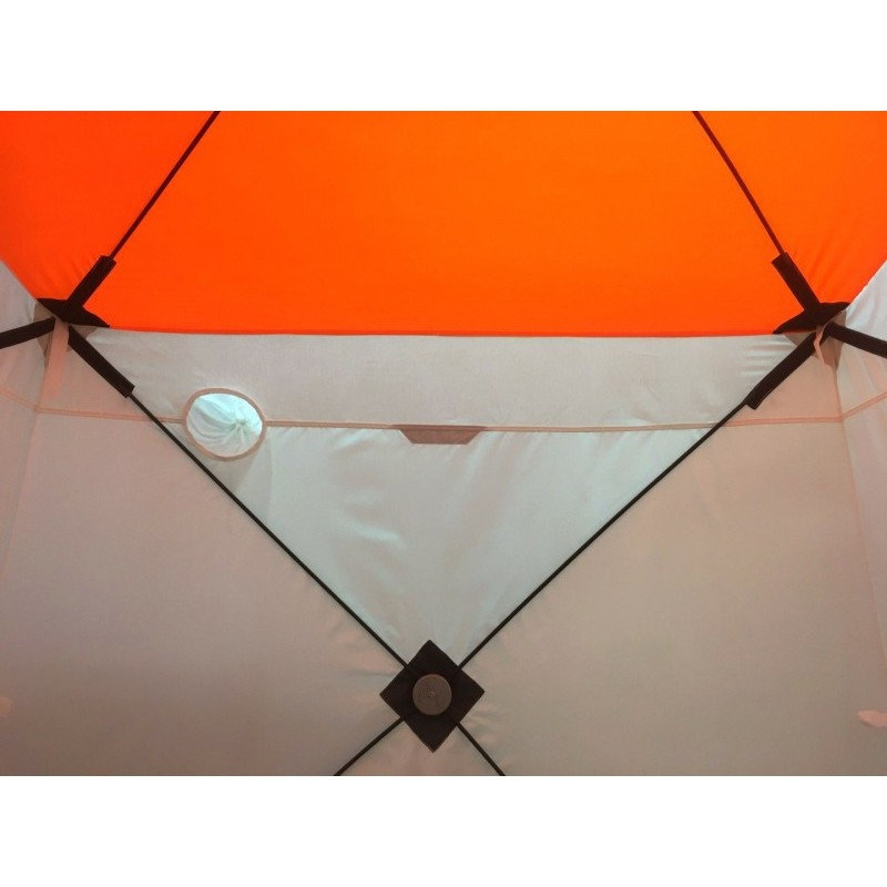 Зимняя палатка Пингвин Mr. Fisher 170 SТ (2-сл) с юбкой 170*170 (бело-оранжевый) + чехол - фото 3 - id-p189291850