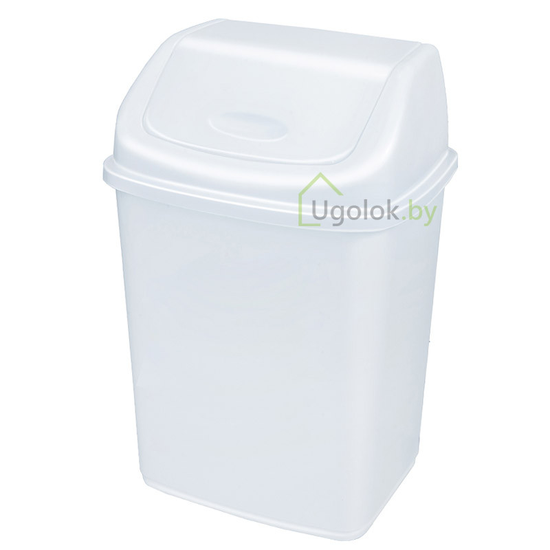 Контейнер для мусора 18 л Ромашка (белый) - фото 1 - id-p189293181
