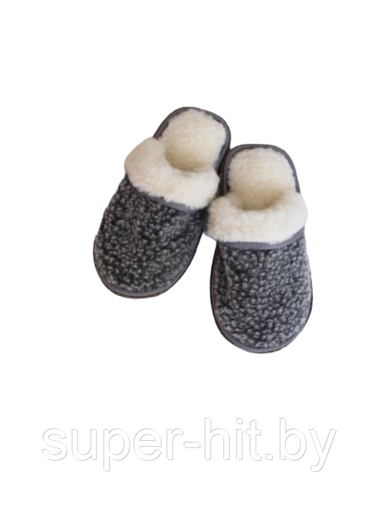 Обувь домашняя тапки (пантолеты) из натуральной овечьей шерсти - фото 5 - id-p189293452