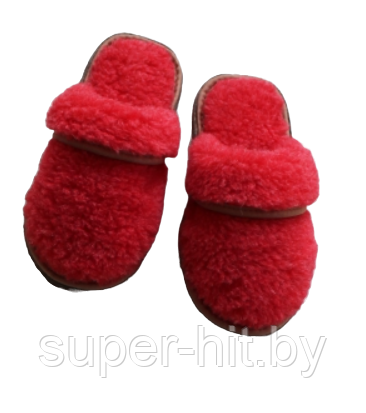 Обувь домашняя тапки (пантолеты) из натуральной овечьей шерсти 33-34, Коралловый - фото 1 - id-p189293461