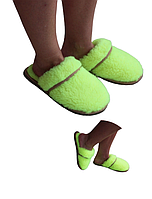Обувь домашняя тапки (пантолеты) из натуральной овечьей шерсти 43-44, Салатовый
