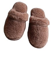 Обувь домашняя тапки (пантолеты) из натуральной овечьей шерсти 43-44, Светло-коричневый
