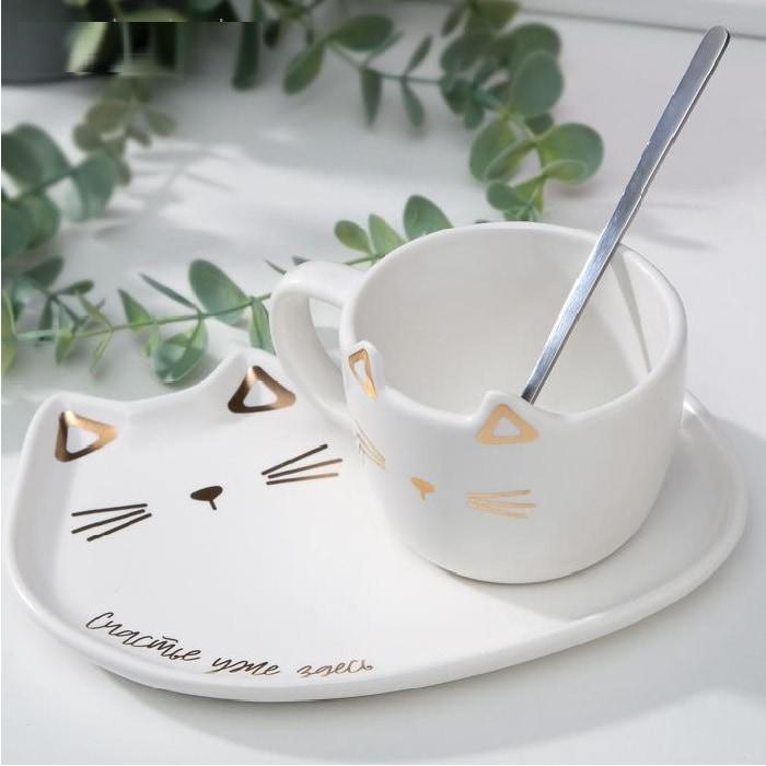 Подарочный чайный набор Котик «Счастье рядом» на 1 персону - фото 1 - id-p189294346