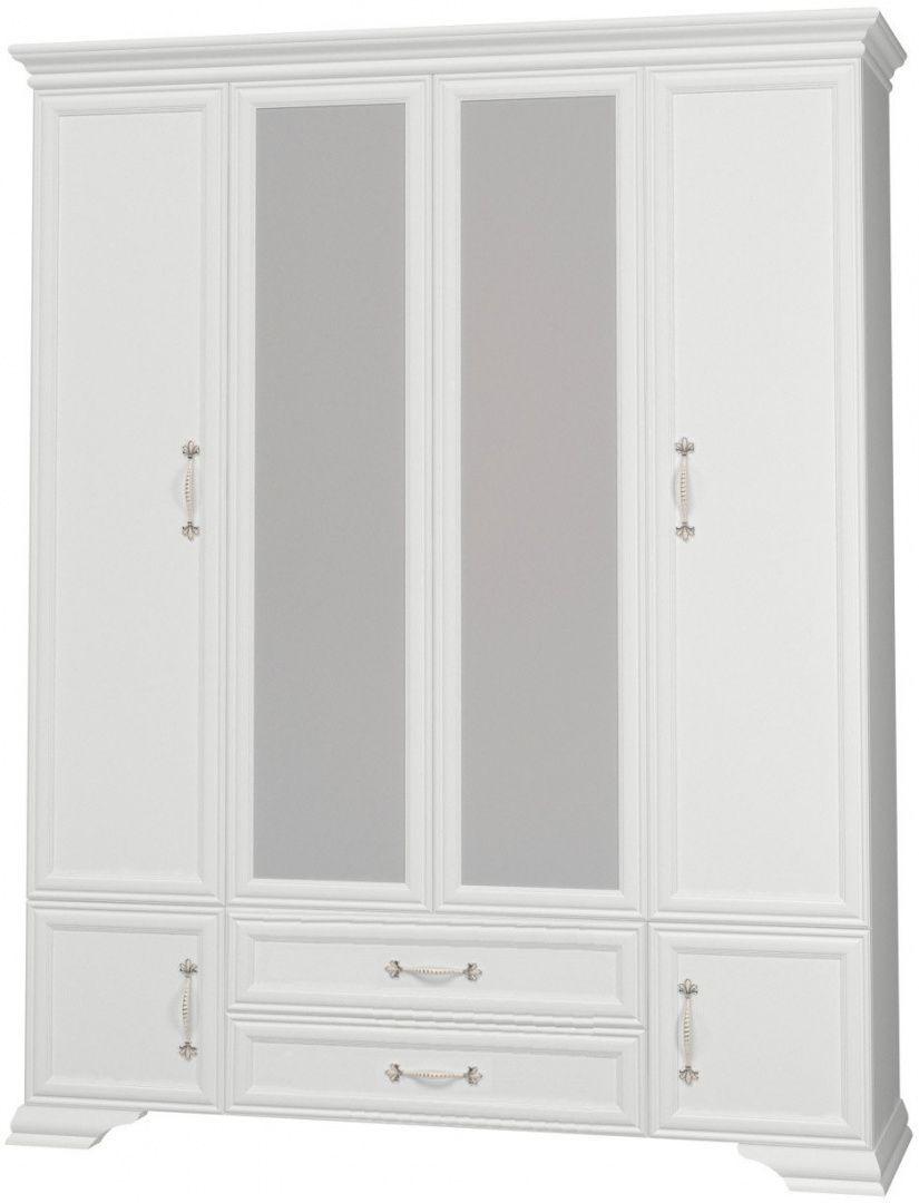 Шкаф четырехдверный ШР-4 Грация с зеркалами (Белый/Белый) фабрика Браво - фото 1 - id-p156187582