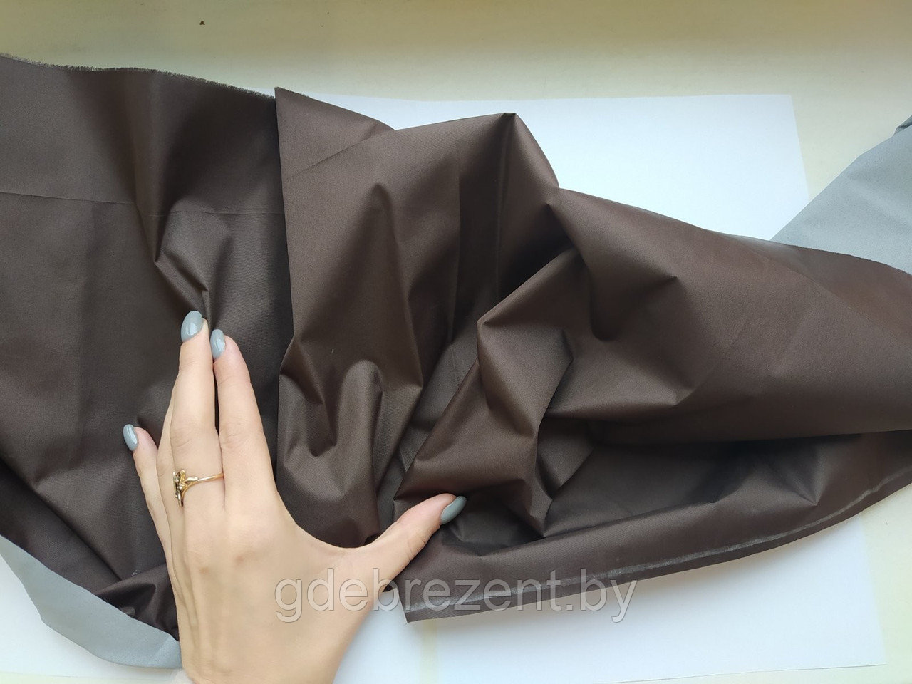 Ткань Дюспо 240Т (милки) - т.коричневый - фото 1 - id-p180844921