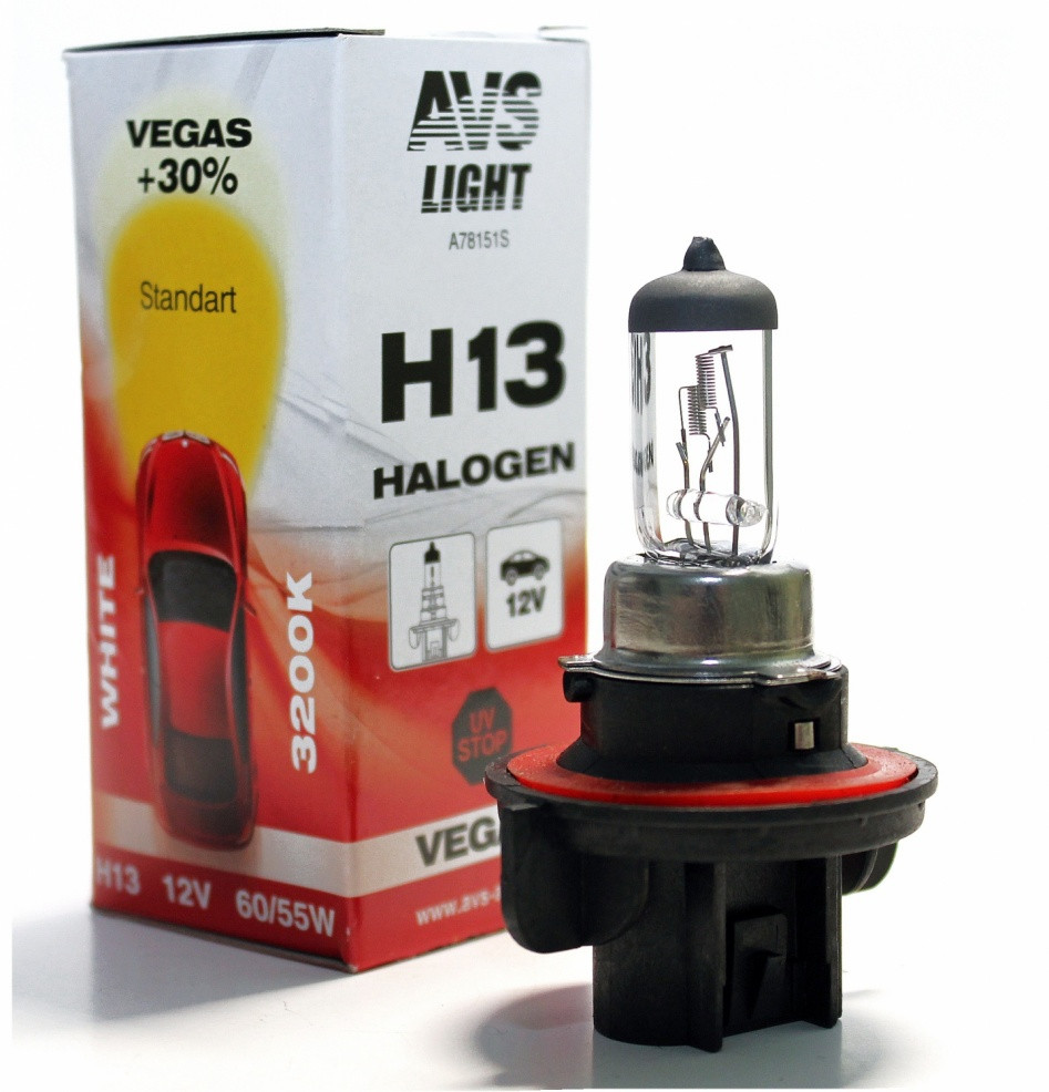 Автомобильная галогенная лампа AVS Vegas H13.12V.60/55W.1шт.