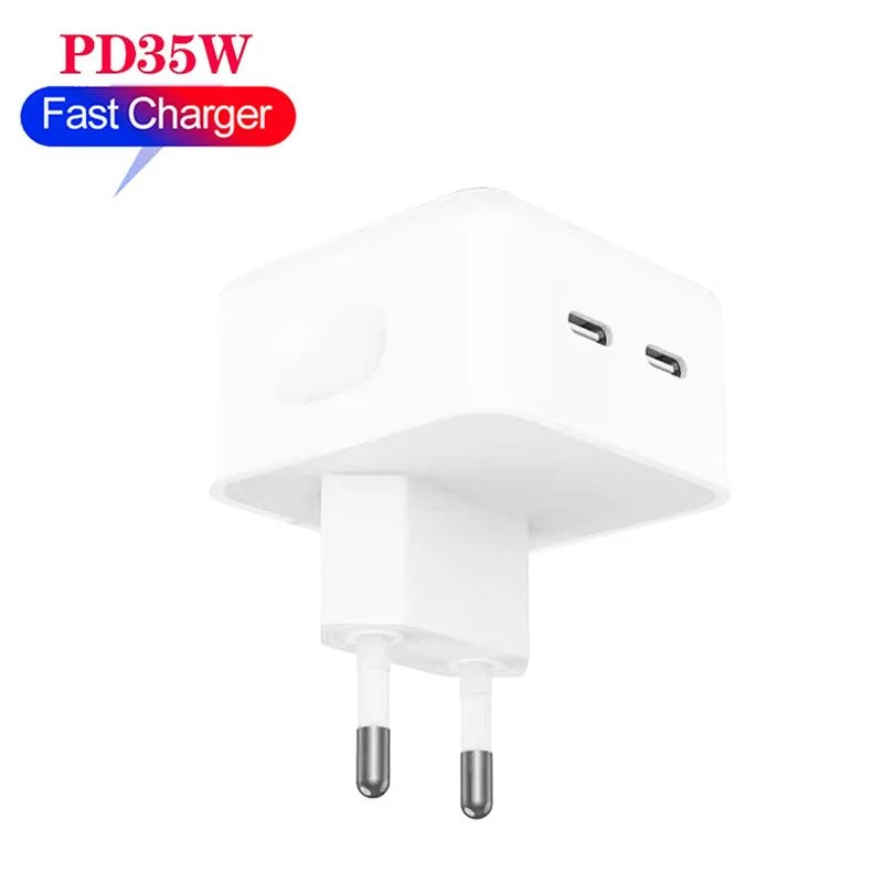 Сетевое зарядное устройство СЗУ для Apple Dual USB-C+C Port A2246 35W MHJE3ZM/A Power Adapter - фото 2 - id-p189346675