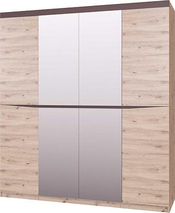 Шкаф четырехдверный ШР-4 Тиана с зеркалами (Дуб Бонифаций / Вольфрам) фабрика Браво, фото 2