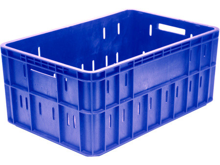Пластиковый ящик с продольной перфораций арт.202Т синий - фото 1 - id-p189347806