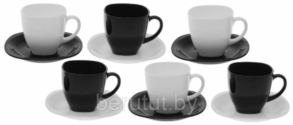 Чайный сервиз на 6 персон Luminarc CARINE WHITE/BLACK D2371 - фото 1 - id-p189347837