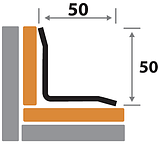 Профиль внешний угловой 50*50мм УП 17-1НСП сатин из нержавеющей стали 2,7м, фото 2