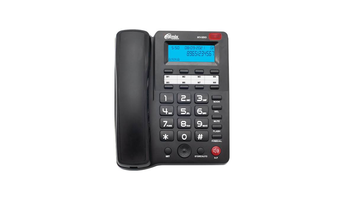Проводной телефон Ritmix RT-550 (черный) - фото 1 - id-p189349862