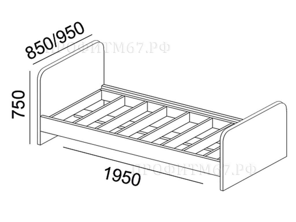 Кровать детская 800/900х1900 Профит М - фото 2 - id-p74172602