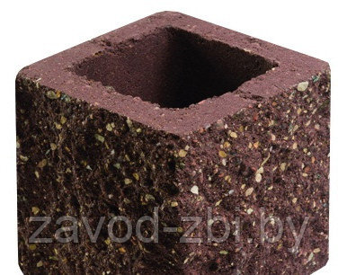 1КБДЛ-ЦП-3-2к Камень бетонный доборный лицевой п. 8 красный